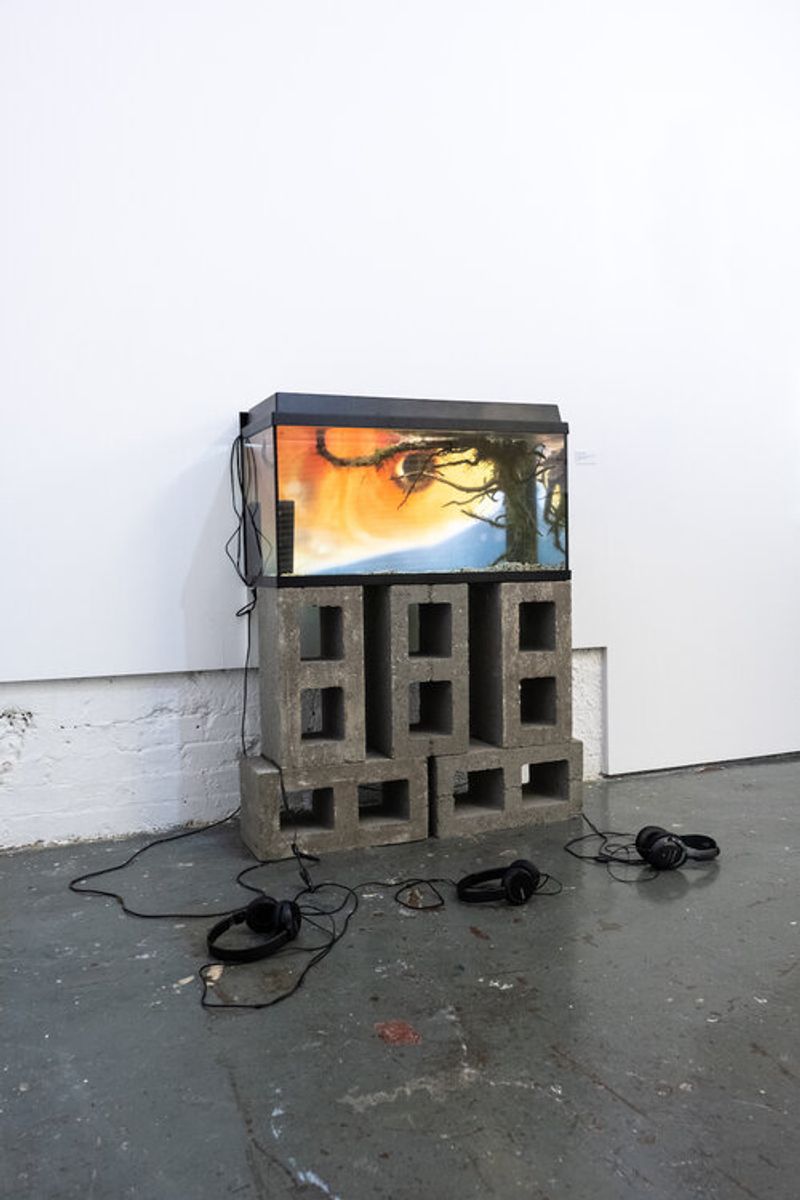 Shot of Sculpture comprising aquarium by Michela de Nichilo for Planetary Dysphoria