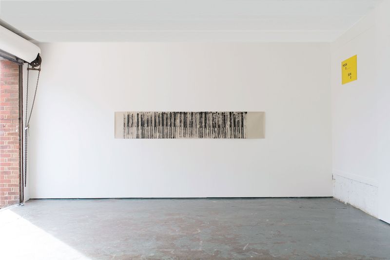 View of the backwall space of the gallery during exhibition Callibrations